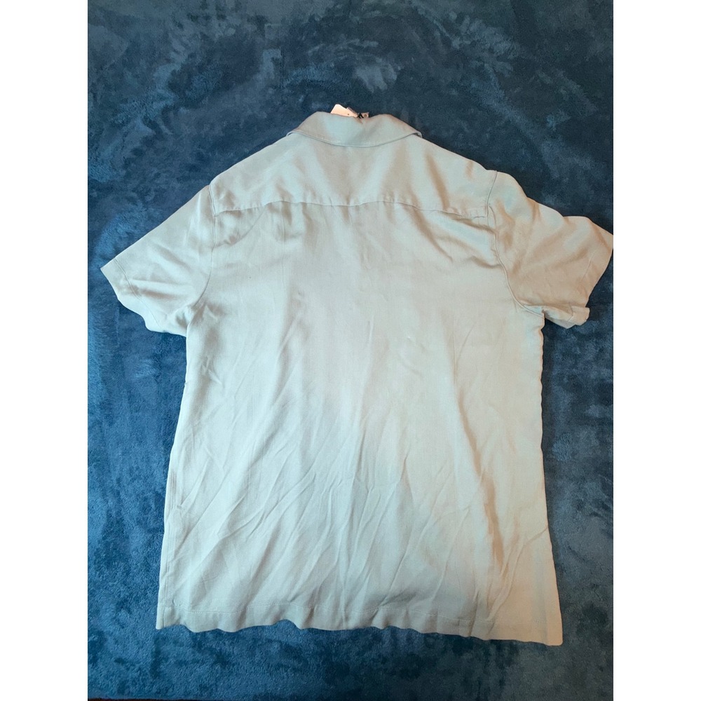 Forever 21 Men Sage Green Short Sleeve Camp Collar Button Down Shirt Medium NWT - Picture 5 of 5